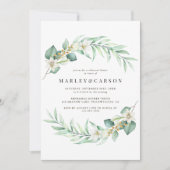 Minimalistisch groen bruiloft repetitie diner kaart (Voorkant)