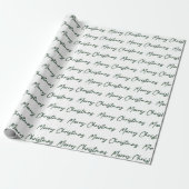Minimalistisch groen cursief script kerst cadeaupapier (Uitgerold)