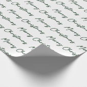 Minimalistisch groen cursief script kerst cadeaupapier (Hoek)