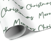 Minimalistisch groen cursief script kerst cadeaupapier (Rol Hoek)