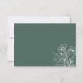 Minimalistisch groen en marinedruiend RSVP bruilof (Achterkant)