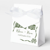 Minimalistisch groen en wit dank u bruiloft bedankdoosjes (Voorkant Zijde)
