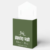 Minimalistisch groen en wit dank u bruiloft bedankdoosjes (Geopend)