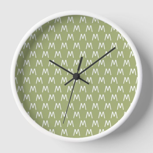 Minimalistisch groen en wit monogram (Voorkant)