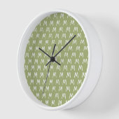 Minimalistisch groen en wit monogram (Hoek)