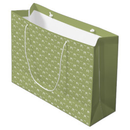 Minimalistisch groen en wit monogram groot cadeauzakje
