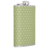 Minimalistisch groen en wit monogram heupfles (Rechts)