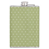 Minimalistisch groen en wit monogram heupfles (Achterkant)