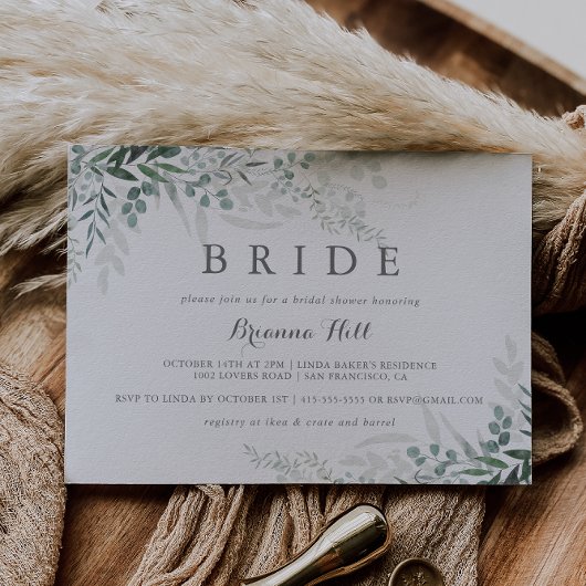 Minimalistisch groen Eucalyptus bruid Vrijgezellen Kaart