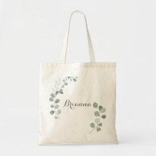 Minimalistisch groen Eucalyptus bruidsmeisje Canva Tote Bag