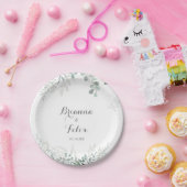 Minimalistisch groen Eucalyptus bruidstaart Papieren Bordje (Feest)