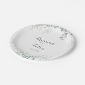 Minimalistisch groen Eucalyptus bruidstaart Papieren Bordje (Gekanteld)