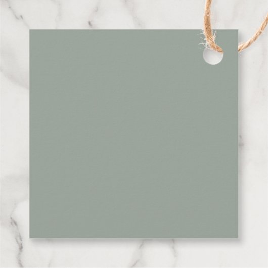 Minimalistisch groen eucalyptus bruiloft bedankjes labels (Achterkant)