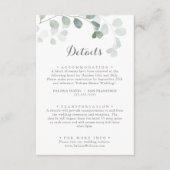Minimalistisch groen eucalyptus bruiloft details informatiekaartje (Voorkant)