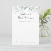 Minimalistisch groen eucalyptus bruiloft goed wens advieskaart (Staand voorkant)