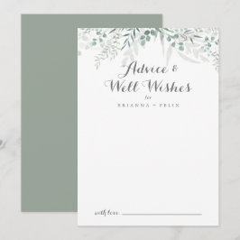 Minimalistisch groen eucalyptus bruiloft goed wens advieskaart
