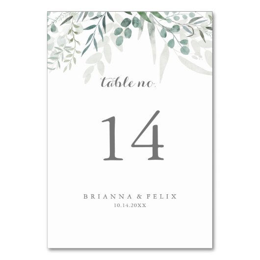 Minimalistisch groen eucalyptus bruiloft kaart (Voorkant)