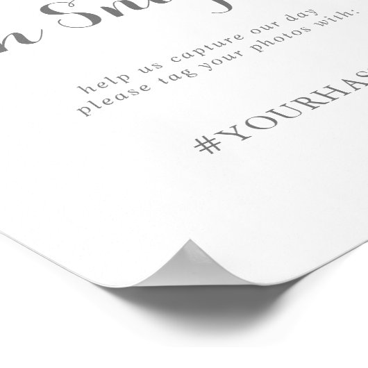 Minimalistisch groen eucalyptus bruiloft oh snap poster (Hoek)