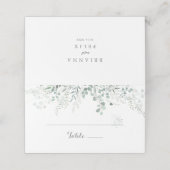 Minimalistisch groen Eucalyptus bruiloft plaats ka Plaatskaartje (Buitenkant ongevouwen)