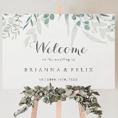 Minimalistisch groen eucalyptus bruiloft welkom poster