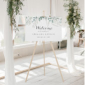 Minimalistisch groen eucalyptus bruiloft welkom poster