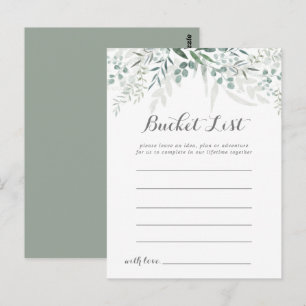 Minimalistisch groen Eucalyptus Bucket List Kaarte Briefkaart