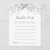 Minimalistisch groen Eucalyptus Bucket List Kaarte Briefkaart (Voorkant)