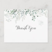 Minimalistisch groen Eucalyptus Dank u Briefkaart (Voorkant)