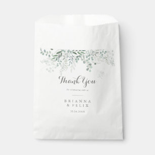 Minimalistisch groen eucalyptus dank u bruiloft bedankzakje