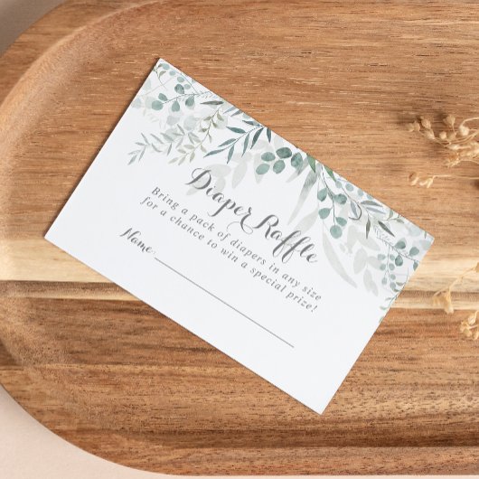 Minimalistisch groen Eucalyptus Diaper over afleet Informatiekaartje