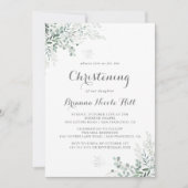 Minimalistisch groen Eucalyptus doopsel Kaart (Voorkant)