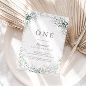 Minimalistisch Groen Eucalyptus Eerste Verjaardags Kaart