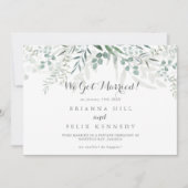 Minimalistisch groen Eucalyptus Elopement Aankondiging (Voorkant)