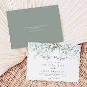 Minimalistisch groen Eucalyptus Elopement Aankondiging