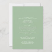 Minimalistisch groen Eucalyptus Front & Back Weddi Kaart (Achterkant)