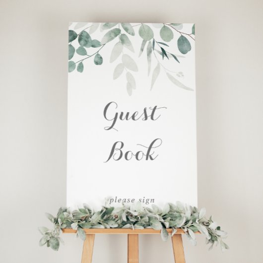 Minimalistisch groen Eucalyptus Gastenboek teken Poster
