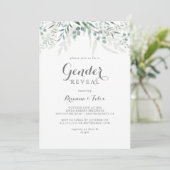 Minimalistisch groen Eucalyptus Geslacht onthullen Kaart (Staand voorkant)