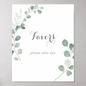 Minimalistisch groen Eucalyptus gunstigteken Poster (Voorkant)