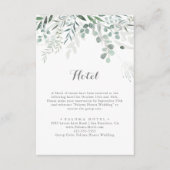 Minimalistisch groen Eucalyptus Hotel Informatiekaartje (Voorkant)