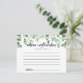 Minimalistisch groen eucalyptus huwelijksadvieskaa briefkaart (Staand voorkant)