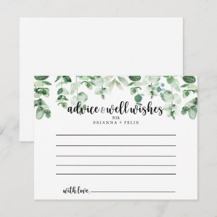Minimalistisch groen eucalyptus huwelijksadvieskaa briefkaart