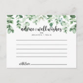 Minimalistisch groen eucalyptus huwelijksadvieskaa briefkaart (Voorkant)