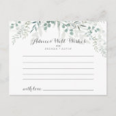 Minimalistisch groen eucalyptus huwelijksadvieskaa briefkaart (Voorkant)