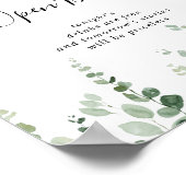 Minimalistisch groen eucalyptus huwelijksfeest ope poster (Hoek)