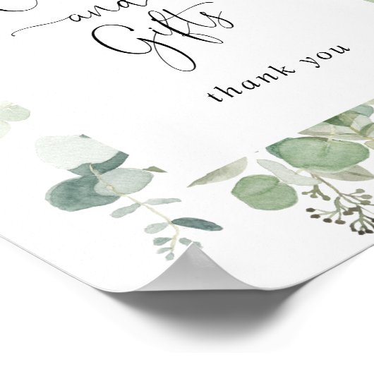 Minimalistisch groen Eucalyptus Kaarten en Cadeaus Poster (Hoek)