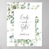 Minimalistisch groen Eucalyptus Kaarten en Cadeaus Poster (Voorkant)