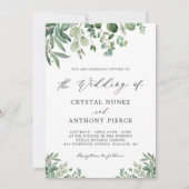 Minimalistisch groen Eucalyptus Leaves Wedding Kaart (Voorkant)