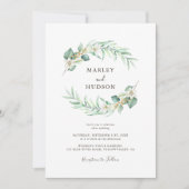 Minimalistisch groen Eucalyptus Leaves Wedding Kaart (Voorkant)