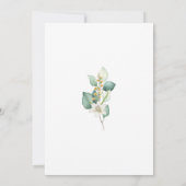 Minimalistisch groen Eucalyptus Leaves Wedding Kaart (Achterkant)