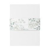 Minimalistisch groen eucalyptus monogram bruiloft uitnodigingen wikkel (Achterkant Voorbeeld)